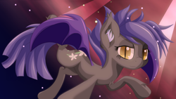 Size: 3840x2160 | Tagged: safe, artist:an-m, oc, oc only, oc:midnight blossom, bat pony, pony, pov, solo