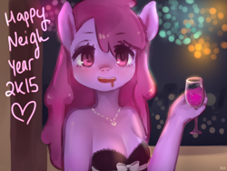 Size: 1600x1200 | Tagged: safe, artist:marinakirby, berry punch, berryshine, anthro, clothes, dress, drool, solo, wine, wine glass