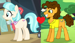 Size: 872x500 | Tagged: safe, edit, edited screencap, screencap, cheese sandwich, coco pommel, cheesecoco, cocosandwich, female, male, shipping, shipping domino, straight