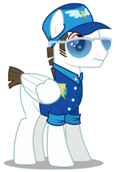 Size: 2028x3000 | Tagged: safe, artist:brony-works, fast clip, manerick, pegasus, pony, wonderbolts academy, clothes, drill instructor, high res, male, missing cutie mark, simple background, solo, stallion, transparent background, vector, wrong eye color