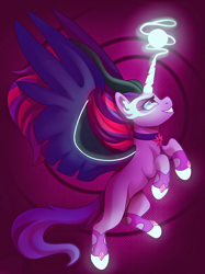 Size: 2048x2732 | Tagged: safe, artist:sacredroses-art, midnight sparkle, sci-twi, twilight sparkle, alicorn, pony, equestria girls, equestria girls ponified, evil grin, female, grin, mare, ponified, smiling, solo