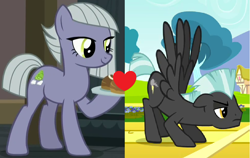 Size: 968x610 | Tagged: safe, edit, edited screencap, screencap, limestone pie, thunderlane, earth pony, pegasus, pony, crack shipping, female, limelane, male, mare, shipping, shipping domino, stallion, straight