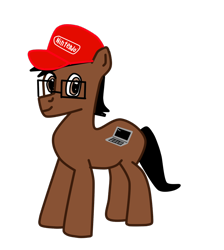 Size: 862x960 | Tagged: safe, oc, oc only, oc:codebreaker, earth pony, pony, 2018 community collab, cap, derpibooru community collaboration, glasses, hat, nintendo, simple background, solo, transparent background