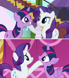 Size: 538x610 | Tagged: safe, screencap, rarity, twilight sparkle, twilight sparkle (alicorn), alicorn, pony, unicorn, the crystal empire, what about discord?, coincidence i think not, female, shipping fuel