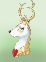 Size: 768x1024 | Tagged: safe, artist:mad-maker-cat, idw, king aspen, deer, bust, portrait, solo