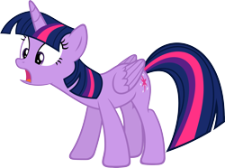 Size: 4500x3341 | Tagged: safe, artist:slb94, twilight sparkle, twilight sparkle (alicorn), alicorn, pony, female, mare, open mouth, simple background, solo, speechless, transparent background, vector