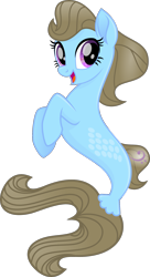 Size: 1245x2292 | Tagged: safe, artist:punzil504, beauty brass, earth pony, pony, seapony (g4), my little pony: the movie, female, mare, open mouth, seaponified, simple background, smiling, solo, species swap, transparent background