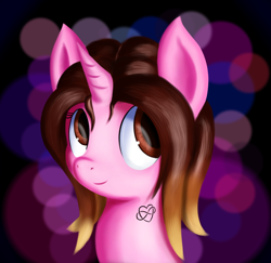 Size: 1888x1838 | Tagged: safe, artist:qbellas, oc, oc only, pony, unicorn, bust, female, mare, ponysona, solo, tattoo