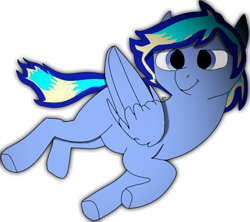 Size: 900x800 | Tagged: safe, artist:pxlion, oc, oc only, oc:nix imagination, pegasus, pony, blank flank, female, folded wings, lying down, mare, on side, smiling, solo