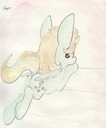 Size: 692x834 | Tagged: safe, artist:slightlyshade, lightning dust, pony, plot, solo, traditional art