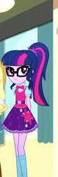 Size: 220x659 | Tagged: safe, screencap, sci-twi, twilight sparkle, eqg summertime shorts, equestria girls, pet project, clothes, female, glasses, ponytail, skirt, socks