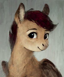 Size: 751x912 | Tagged: safe, artist:exclusionzone, scootaloo, pegasus, pony, bust, cute, cutealoo, eye reflection, head turn, looking at you, looking sideways, portrait, reflection, smiling, solo