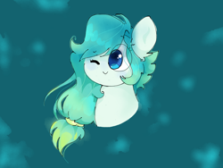 Size: 2048x1536 | Tagged: safe, artist:pinkflutter, oc, oc only, oc:willow, earth pony, pony, bust, female, mare, one eye closed, portrait, solo, wink