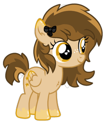 Size: 1111x1303 | Tagged: safe, artist:monkfishyadopts, oc, oc only, oc:caramel stars, pegasus, pony, adoptable, base used, bow, chest fluff, ear fluff, female, filly, freckles, simple background, solo, transparent background