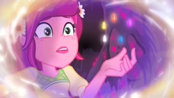 Size: 1280x720 | Tagged: safe, screencap, gloriosa daisy, equestria girls, legend of everfree, flashback, magical geodes, solo