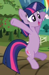 Size: 640x963 | Tagged: safe, twilight sparkle, pony, unicorn, bipedal, cute, female, hooves in air, solo focus, standing, twiabetes