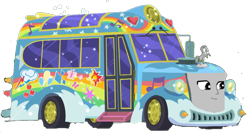 Size: 1063x581 | Tagged: safe, artist:dwayneflyer, equestria girls, bus, face, simple background, thomas the tank engine, thomas-fied, tour bus, transparent background