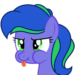 Size: 9375x9375 | Tagged: safe, artist:besttubahorse, oc, oc only, oc:felicity stars, pony, absurd resolution, aweeg*, bust, cute, female, scrunchy face, simple background, solo, tongue out, transparent background, vector