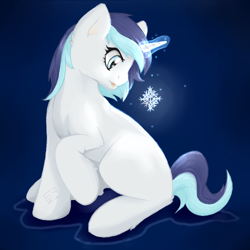 Size: 500x500 | Tagged: safe, artist:tokokami, oc, oc only, oc:skylar night, cute, ice, snow, snowflake, solo