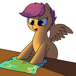 Size: 1061x1062 | Tagged: safe, artist:neuro, scootaloo, pony, simple background, solo, transparent background, treasure map