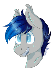 Size: 912x1200 | Tagged: safe, artist:person8149, oc, oc only, oc:alec, bat pony, pony, bust, male, portrait, solo, stallion