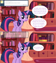 Size: 1280x1444 | Tagged: safe, artist:hakunohamikage, twilight sparkle, twilight sparkle (alicorn), alicorn, pony, ask, ask-princesssparkle, comic, female, folded wings, mare, solo, tumblr