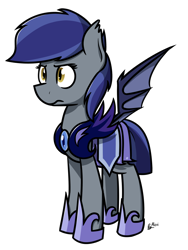 Size: 1200x1600 | Tagged: safe, artist:alexi148, bat pony, female, mare, night guard, royal guard, simple background, solo, transparent background