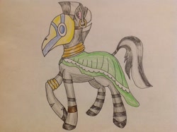 Size: 2592x1936 | Tagged: safe, artist:alrakia, zecora, zebra, mask, solo, traditional art