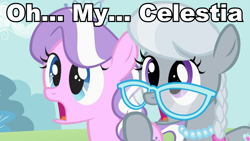 Size: 960x540 | Tagged: safe, screencap, diamond tiara, silver spoon, the cutie pox, image macro, meme