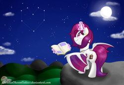 Size: 6612x4550 | Tagged: safe, artist:raspberrystudios, oc, oc only, bat pony, absurd resolution, constellation, moon, night, stargazing