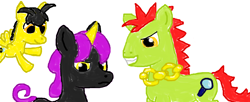 Size: 1342x548 | Tagged: safe, artist:zookinator-hedgie, pony, charmy bee, espio the chameleon, ponified, sonic the hedgehog (series), vector the crocodile