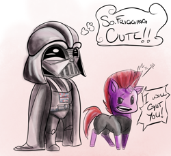 Size: 1024x939 | Tagged: safe, artist:firimil, tempest shadow, my little pony: the movie, broken horn, crossover, darth vader, eye scar, scar, sith, star wars