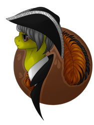 Size: 1200x1600 | Tagged: safe, artist:nekokote, oc, oc only, oc:tez, pegasus, pony, feather, female, hat, mare, solo, tricorne