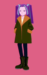 Size: 950x1500 | Tagged: safe, artist:amazingpuffhair, aria blaze, equestria girls, rainbow rocks, boots, clothes, coat, hands in pockets, pants, shoes, simple background, solo