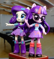 Size: 830x912 | Tagged: safe, artist:xjleiu, rarity, sci-twi, twilight sparkle, equestria girls, doll, equestria girls minis, eqventures of the minis, irl, photo, toy