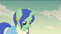 Size: 1536x862 | Tagged: safe, screencap, nile faras, pony, unicorn, daring done?, bedroom eyes, cute, ear clip, female, lidded eyes, mare, solo, somnambula resident