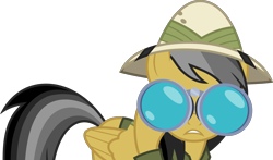 Size: 5094x3000 | Tagged: safe, artist:dashiesparkle, daring do, pegasus, pony, daring done?, .svg available, absurd resolution, binoculars, female, hat, looking at you, mare, simple background, solo, transparent background, vector