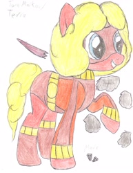 Size: 2550x3300 | Tagged: safe, artist:aridne, pony, dc comics, ponified, solo, teen titans, terra, traditional art