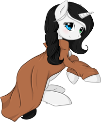 Size: 1347x1618 | Tagged: safe, artist:violentdreamsofmine, oc, oc only, oc:serolious, pony, unicorn, clothes, female, heterochromia, mare, simple background, solo, transparent background