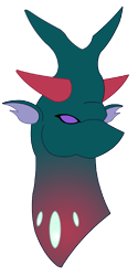 Size: 425x850 | Tagged: safe, artist:combatkaiser, pharynx, changedling, changeling, to change a changeling, bramatherium, bust, prince pharynx, simple background, transparent background