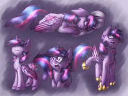 Size: 3000x2250 | Tagged: safe, artist:shad0w-galaxy, twilight sparkle, twilight sparkle (alicorn), alicorn, pony, cheek fluff, chest fluff, colored sketch, ear fluff, eyes closed, female, mare, sleeping, smiling, solo