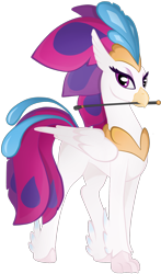 Size: 1312x2238 | Tagged: safe, artist:virenth, queen novo, classical hippogriff, hippogriff, my little pony: the movie, looking at you, mouth hold, riding crop, simple background, solo, transparent background