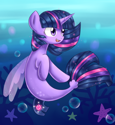 Size: 1560x1690 | Tagged: safe, artist:tcn1205, twilight sparkle, seapony (g4), my little pony: the movie, seaponified, seapony twilight, species swap, underwater