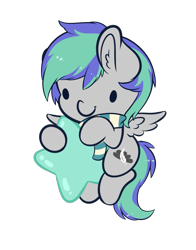 Size: 3493x4462 | Tagged: safe, artist:wickedsilly, oc, oc only, oc:storm feather, pegasus, pony, chibi, clothes, male, scarf, simple background, solo, stallion, stars, transparent background, warp star