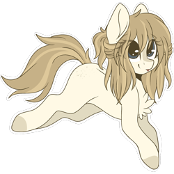 Size: 2048x2048 | Tagged: safe, artist:cinnamontee, oc, oc only, oc:tegan, earth pony, pony, chest fluff, female, high res, mare, simple background, solo, tongue out, transparent background