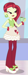 Size: 210x559 | Tagged: safe, screencap, rose heart, a fine line, better together, equestria girls, coffee, cropped, hand on hip, pantshoes, solo