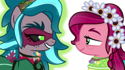 Size: 1024x575 | Tagged: safe, artist:yaycelestia0331, gaea everfree, gloriosa daisy, pony, equestria girls ponified, ponified