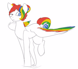 Size: 4281x3769 | Tagged: safe, artist:npone, pegasus, pony, colored wings, female, google chrome, high res, mare, multicolored wings, one eye closed, ponified, solo