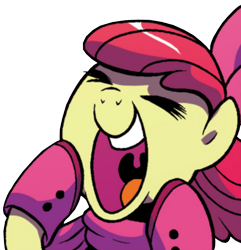 Size: 506x524 | Tagged: safe, artist:brendahickey, edit, idw, apple bloom, earth pony, pony, spoiler:comic, spoiler:comicholiday2017, background removed, clothes, cropped, excited, female, filly, scarf, simple background, solo, transparent background, winter outfit