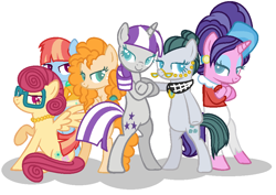 Size: 919x651 | Tagged: artist needed, safe, cloudy quartz, cookie crumbles, pear butter, posey shy, twilight velvet, windy whistles, pony, base used, bipedal, female, fresh princess and friends' poses, fresh princess of friendship, mom six